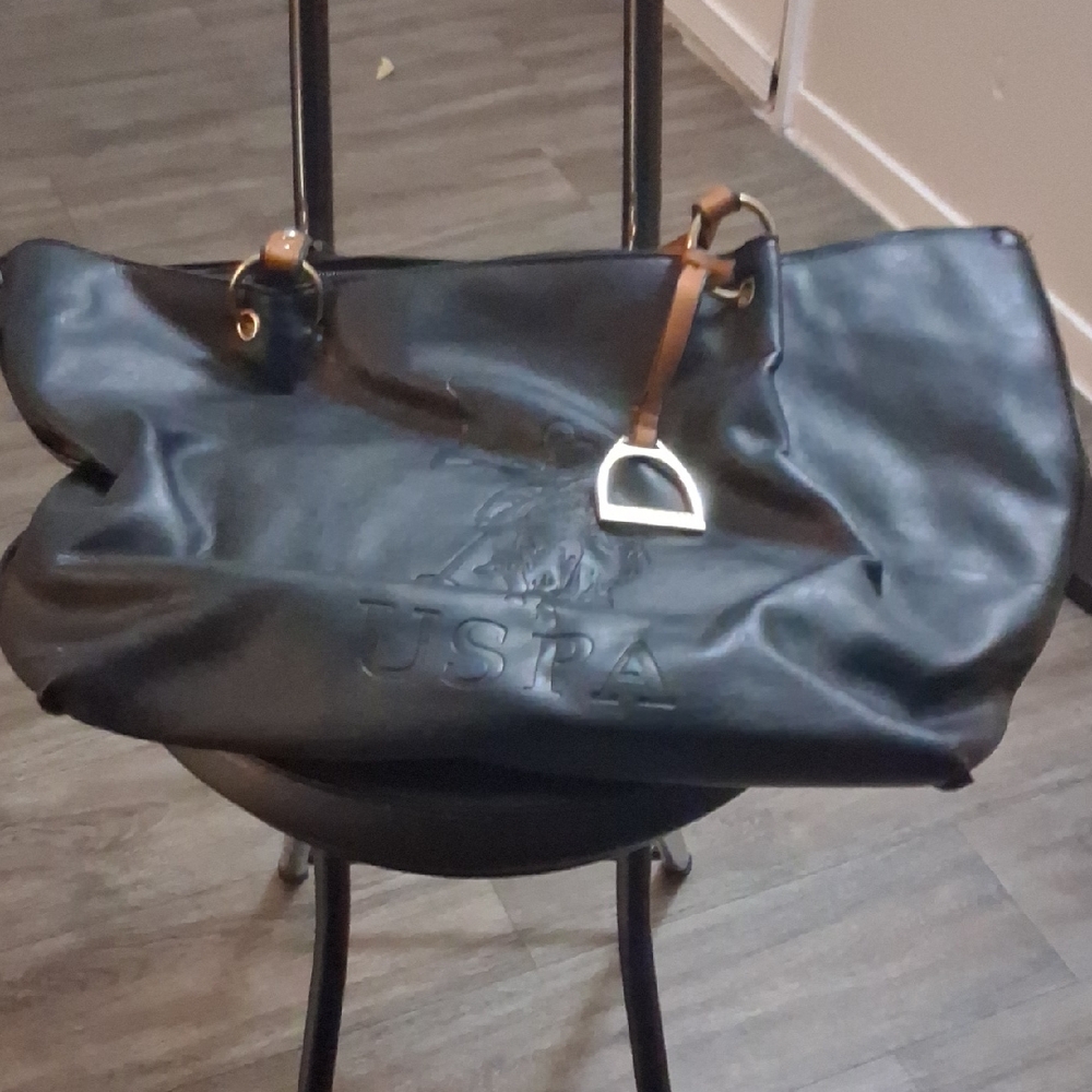 Polo by Ralph Lauren Black Tote Bag with Brown Accents